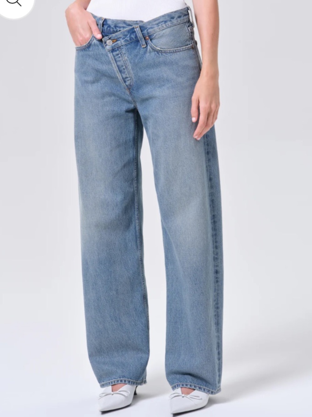 Agolde Light Wash Wide Leg Jeans